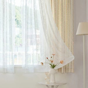쁘띠플라워 가리개+로코코 레이스 창문커튼 4장