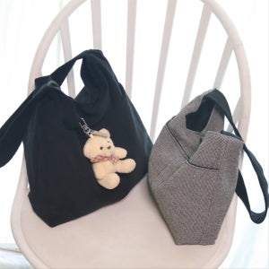 🌼모던한 데일리가방/ 코듀로이.추가 안주머니👌,  리본단고양이
