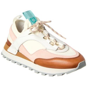 페라가모 인디 셀라 핑크 가죽 스웨이드 스니커즈 Ferragamo Indy Leather Suede Sneaker 1313195698 128284644