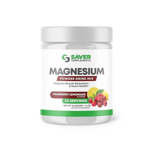 Saver Supplements <b>마그네슘</b> 파우더 - 진정 및 규칙성을 위한 스트레스 방지 음료 믹스 - 구연산 <b>마그네슘</b>