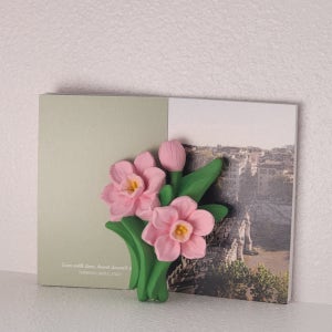 [무료선물포장] 차량용 플라워 석고방향제 꽃 자석 소품, 예설담