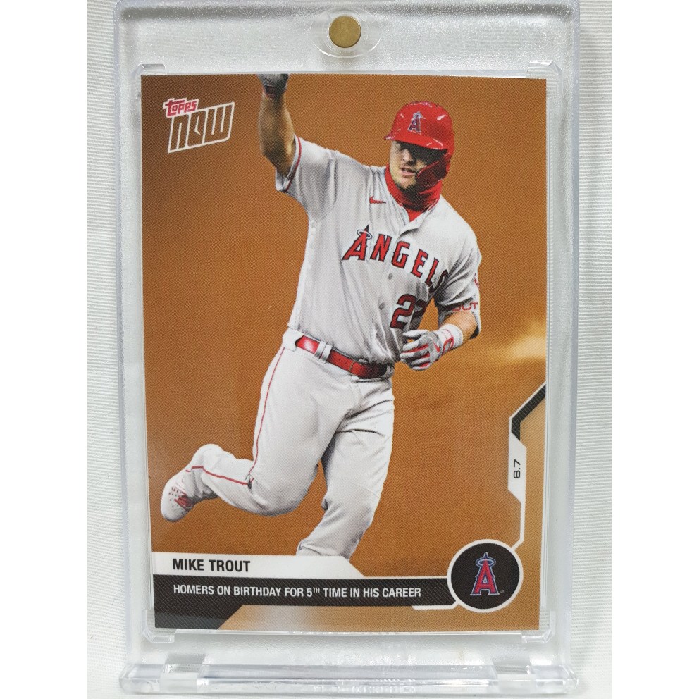 2020 TOPPS NOW 탑스 나우 마이크 트라웃 통산 5번째 생일날 홈런 기념 LA 엔젤스 메이저리그 MLB 야구 스포츠 카드  1개