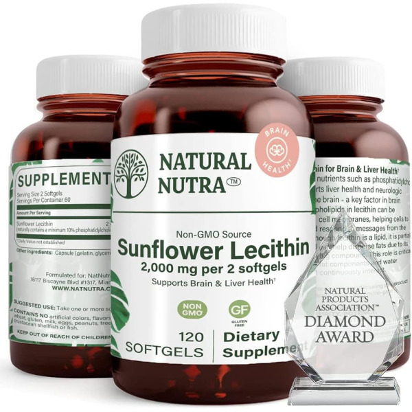 레시틴Natural Nutra <b>Sunflower Lecithin</b> 2000 mg 120정