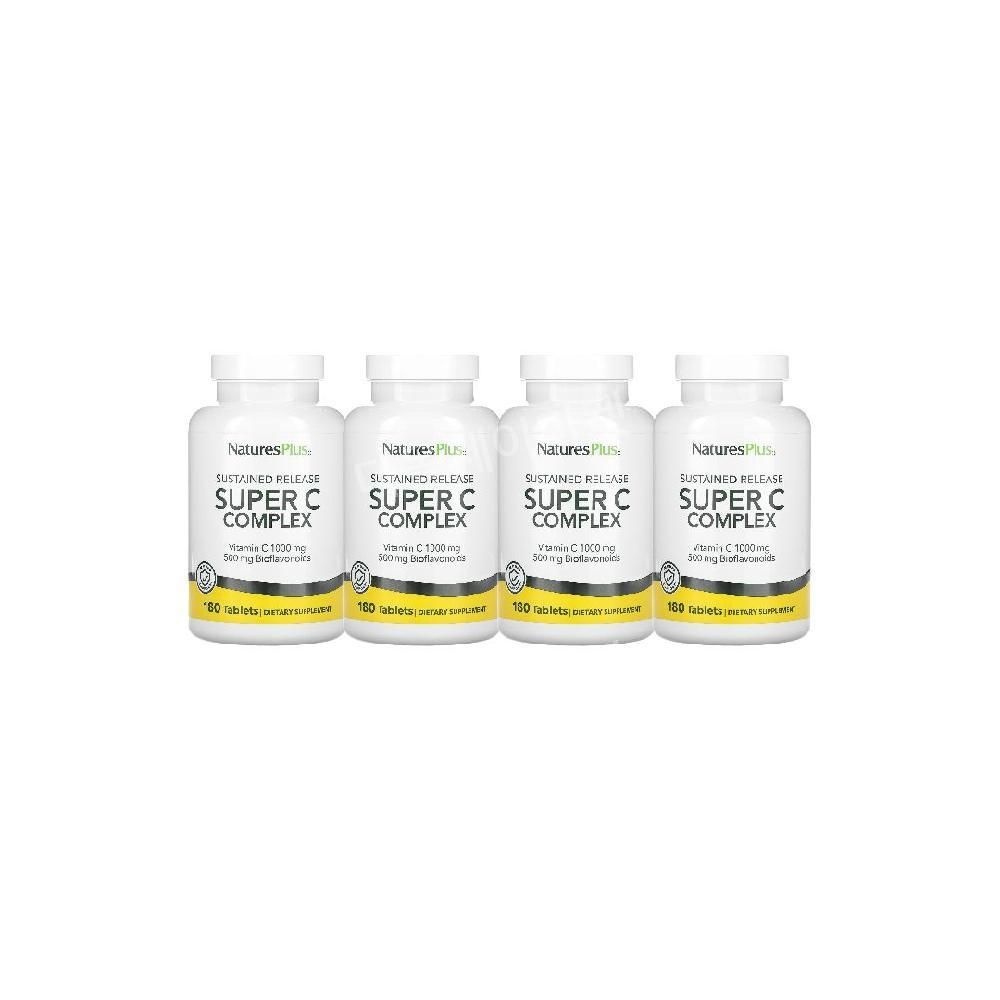4개 <b>네이처스플러스</b> 서방형 비타민C 로즈힙 바이오플라보노이드 Vitaminc 180타블렛