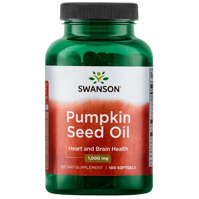 스완슨 <b>펌킨 씨드 오일 1000mg</b> 소프트젤  1개  100정