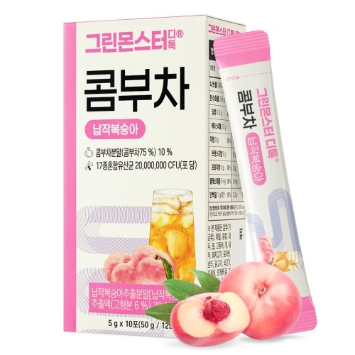 한미양행 그린몬스터 디톡 콤부차 납작복숭아