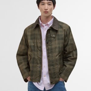 [바버] [BEST SALE]남성 올리브 Transport Check 트랜스포트 코튼 캐주얼 자켓 URJU5E022L3