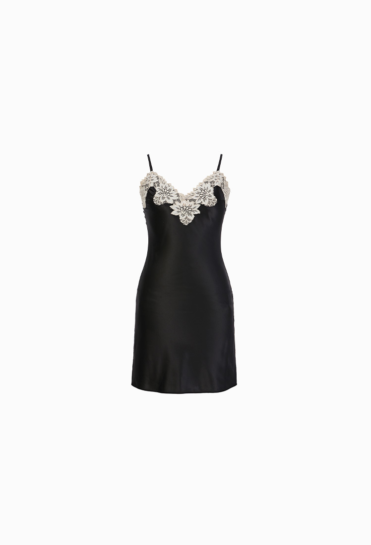 그레이스유,[GRACE SLIP] One-piece (Black)
