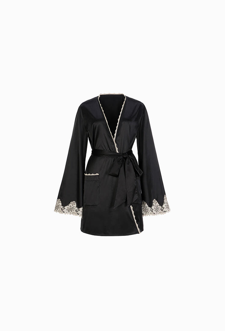 그레이스유,[GRACE SLIP] Robe (Black)