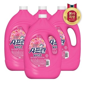 LG생활건강 샤프란 실내건조 핑크 페스티벌 용기 3.1L 4개_630713