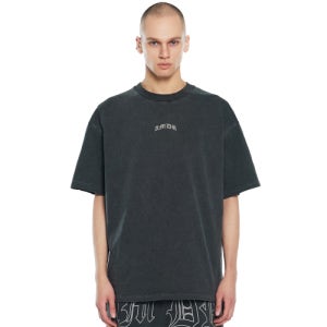 [머슬암드] AMDR 피그먼트 오버핏 백 로고 숏 슬리브 MTSMTSL02-GY