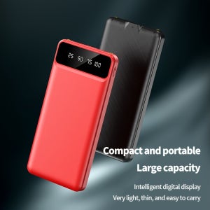 10000/20000mAh 고용량 휴대용 파워 뱅크, 휴대용 USB 충전기, /iPhone 기기용 (USB 출력, Type-c, ), LED 및 디지털 디스플레이 포함, 가벼우면서