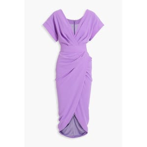 RHEA COSTA Belted draped crepe dress