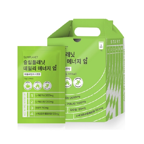 <b>슬림플래닛</b> 데일리 에너지 업 애플샤인머스캣맛 70g x 7포, 4개