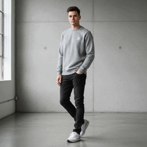 [뉴발란스] 뉴발란스 NBNCD11013-GR 베이직 스몰로고 맨투맨 스탠다드핏 남녀공용 긴팔티