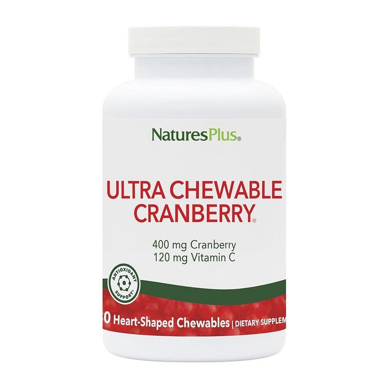 Natures Plus 울트라 츄어블 크랜베리 러브 베리 - 400mg 채식주의자 태블릿 180정 천연 보충제 <b>요로</b> 건강 증진 GMO 프리 글루텐 프리 90회 분량  1  1개