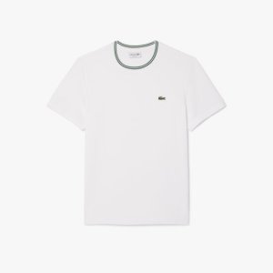 [시즌오프 30% 인하] 라코스테 공식 남성 넥 팁핑 반팔 티셔츠 TH4177-55G 001