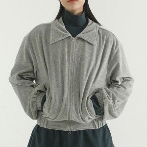 바람막이/아노락 collar neck velvet zip-up jacket