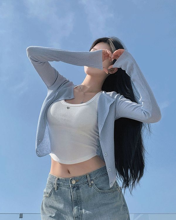 가디건 [당일출고][MADE/린넨원단]프루트 썸머 린넨 골지 가디건