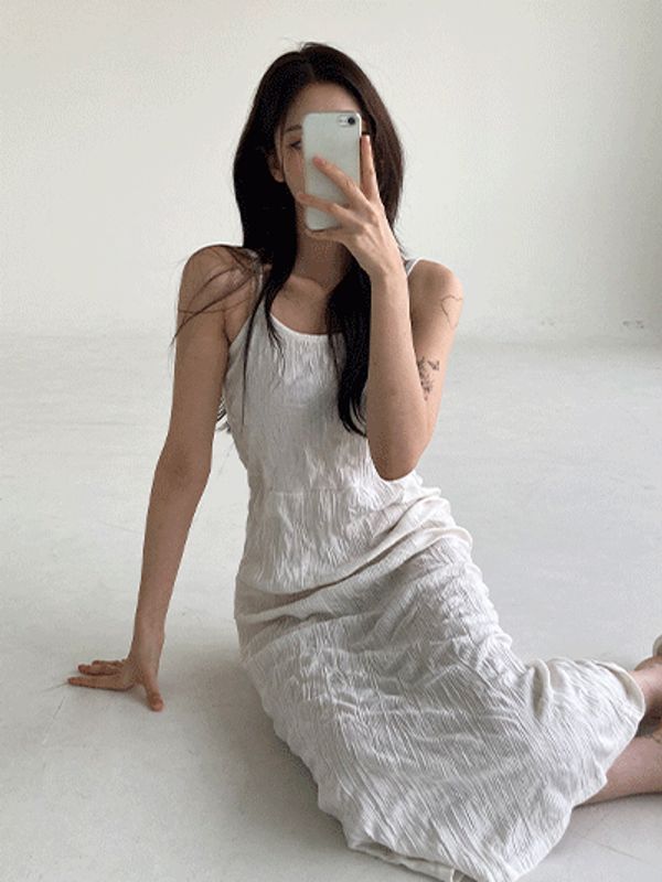 롱원피스 [무료배송]여리핏끝판왕 나시롱원피스 - 주름원피스 롱원피스 나시 레이어드 주름 대표 이미지
