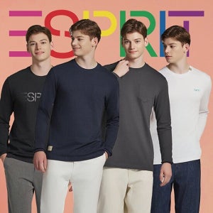 에스프리 ESPRIT 남성 코튼100 긴팔티셔츠 4종 세트 TV상품
