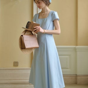 [심플레트로] SR_Sea salt blue french dress SR_Sea salt blue french dress