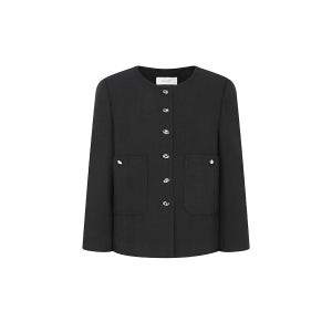 [JJ지고트] 패치 포켓 라운드넥 크롭 재킷 (BLACK) GR4P0JK401