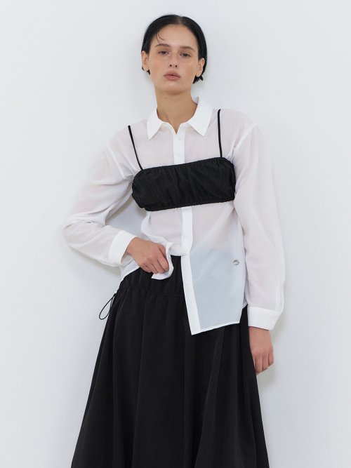 [에트몽] Flow Sheer Shirt, White SH110USS01