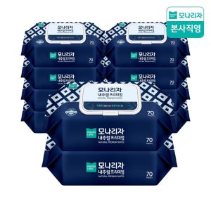 모나리자 내추럴 프리미엄 에스 캡형 물티슈 70매 10팩