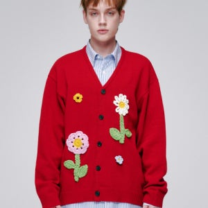 [미스터차일드] 크로셰 가디건 레드 MC25SSK002