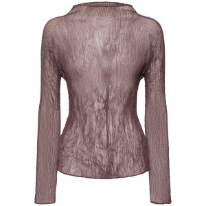 이세이 미야케 시폰 탑 플리세 BRAUN 여성 81ITYM002