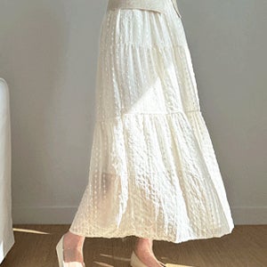 프린지 레이스 쉬폰 스커트