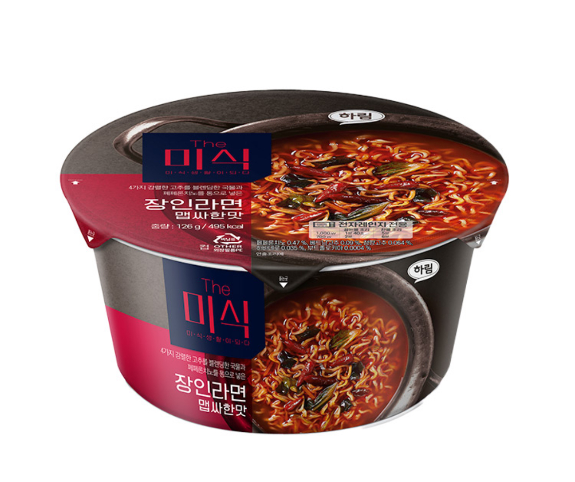 산업 The미식 장인라면 맵싸한맛 컵