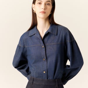 [닥스 여성] 닥스 데님 컬렉션 워셔블 면혼방 긴팔데님셔츠 DLSH5B201B2