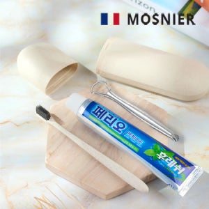 판촉물용 세면도구 생분해 칫솔 혀클리너 치약150g 생분해케이스