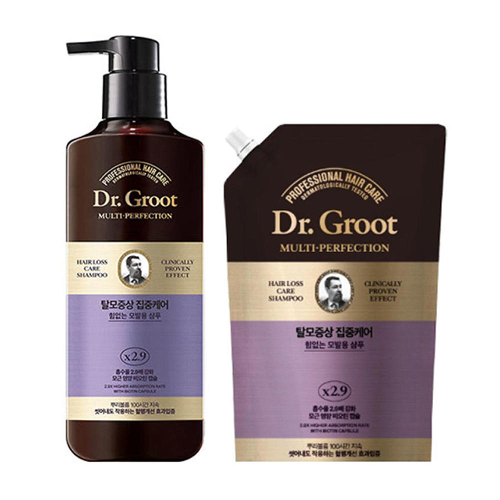 <b>닥터그루트</b> 멀티퍼펙션 탈모증상집중케어 샴푸 힘없는모발용 400ml 1개 + 리필 330ml