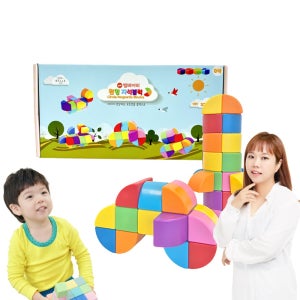 벨베이비 영유아 원형 자석블럭 빅사이즈 35mm (원형)  레인보우  1개