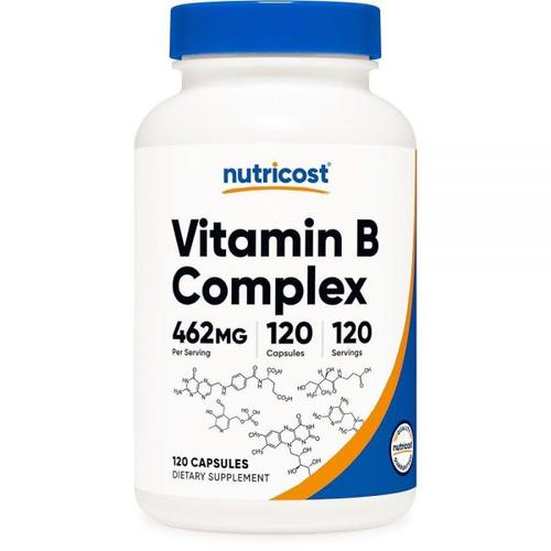 Nutricost 고효능 <b>비타민</b> B 복합체 462mg, 120캡슐 - C 포함 에너지