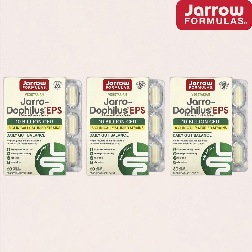 재로우 Jarro-Dophilus EPS 100억 CFU 60정 <b>프로바이오틱스</b> 유산균 3개