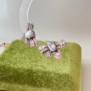 925실버 해수타히티케시진주귀걸이 A급 리본, 펄베리 Pearlberry