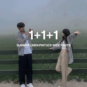 [1+1+1][10만장돌파] 라이크 린넨 핀턱 와이드 팬츠