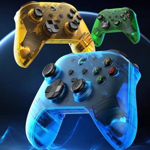 바이스파이 G6 반투명 PC 무선 3모드 블루투스 게임패드 스위치 PC용 + 수신기 + 핸드폰 거치대