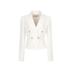 [지고트(OUTLET)] 슬림핏 더블 브레스트 크롭 재킷 (IVORY) JP5A0JK351