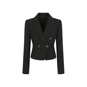 [지고트(OUTLET)] 슬림핏 더블 브레스트 크롭 재킷 (BLACK) JP5A0JK351
