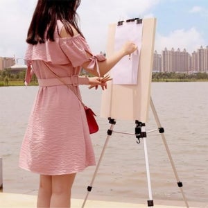 전시용삼각대 알루미늄 이젤 휴대용 접이식 실버 휴대[YYH-WCODE]