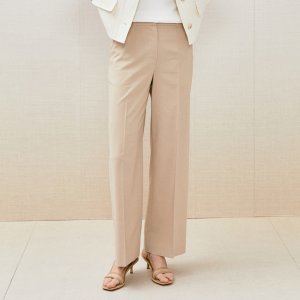 [더아이잗] 린넨 벨트라인 세미 와이드 팬츠 (BEIGE) IR4A0SL151