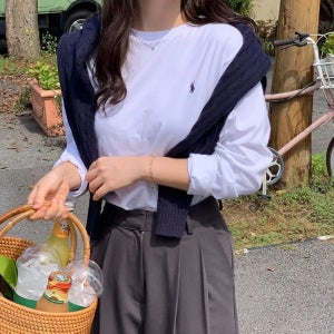 폴로 랄프로렌 코튼 저지 크루넥 긴팔 티셔츠 보이즈