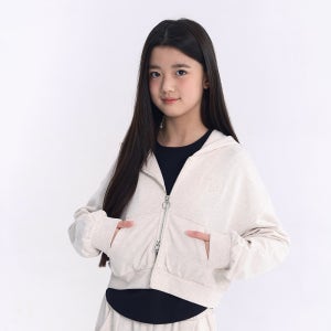 [더데이걸][온라인전용] 심플 후드 크롭 집업 TGJM25F2E