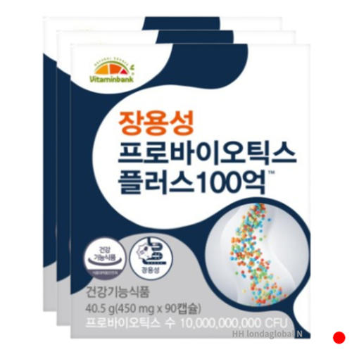 <b>비타민뱅크</b> 장용성 프로바이오틱스 유산균 90캡슐 X3