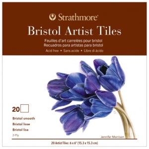 12000 스트라스모아 브리스톨 아티스트 타일 수채화용지 smooth 2ply 15x15cm 1팩 (10장) - GI105771